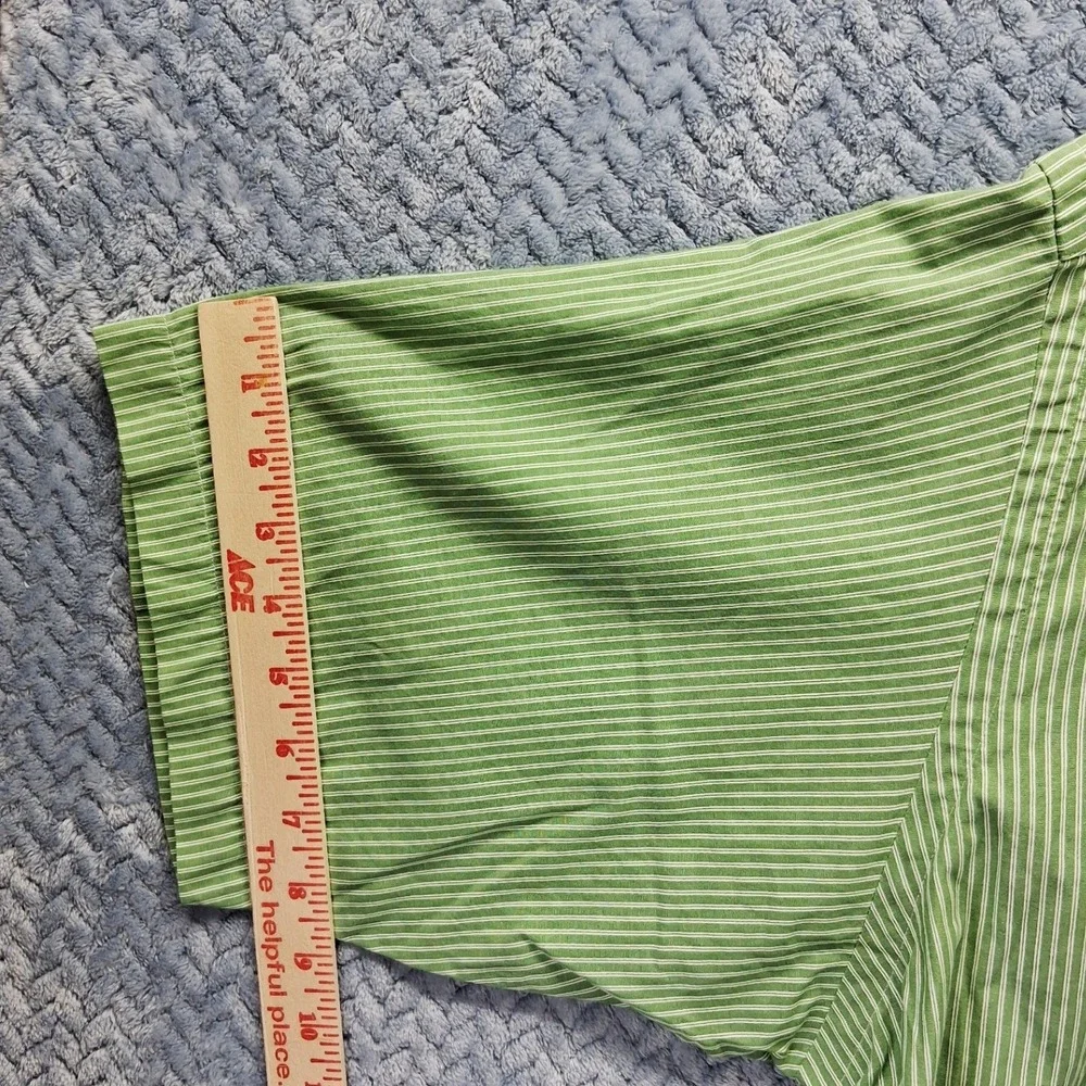 Ralph Lauren Yarmouth Mens 17.5 Green Striped 36/37 Button Down Shirt Preppy